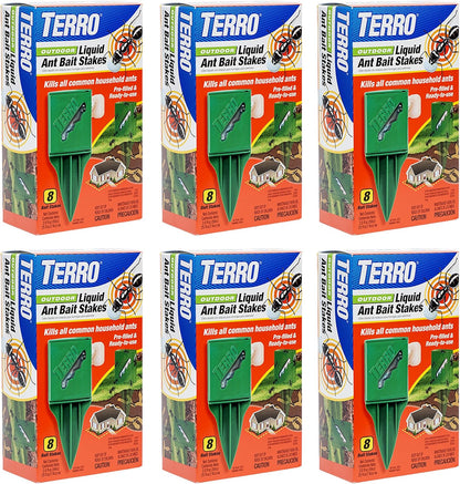 Terro T1812 Outdoor Ant Baits - Effective Liquid Formula | 6 Pack for Long-Lasting Control