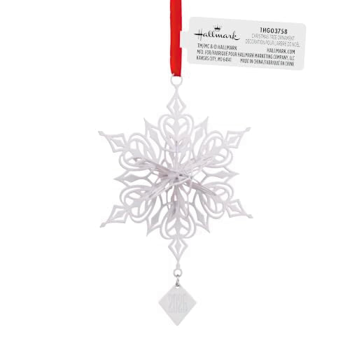 Hallmark Snowflake 2026 Christmas Ornament - White & Red Holiday Decor