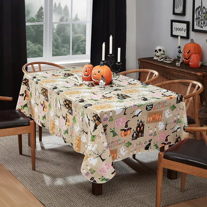 Newbridge Halloween Tablecloth - Witches Brew Design | 52 x 52 Inch Vinyl with Flannel Backing