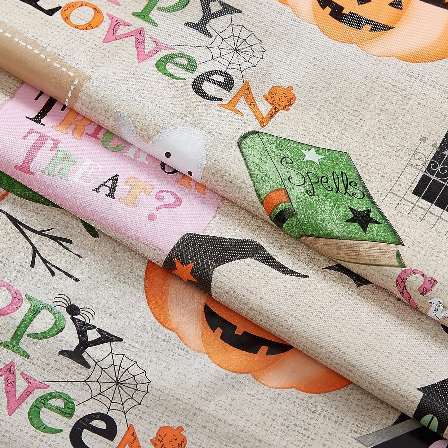 Newbridge Halloween Tablecloth - Witches Brew Design | 52 x 52 Inch Vinyl with Flannel Backing