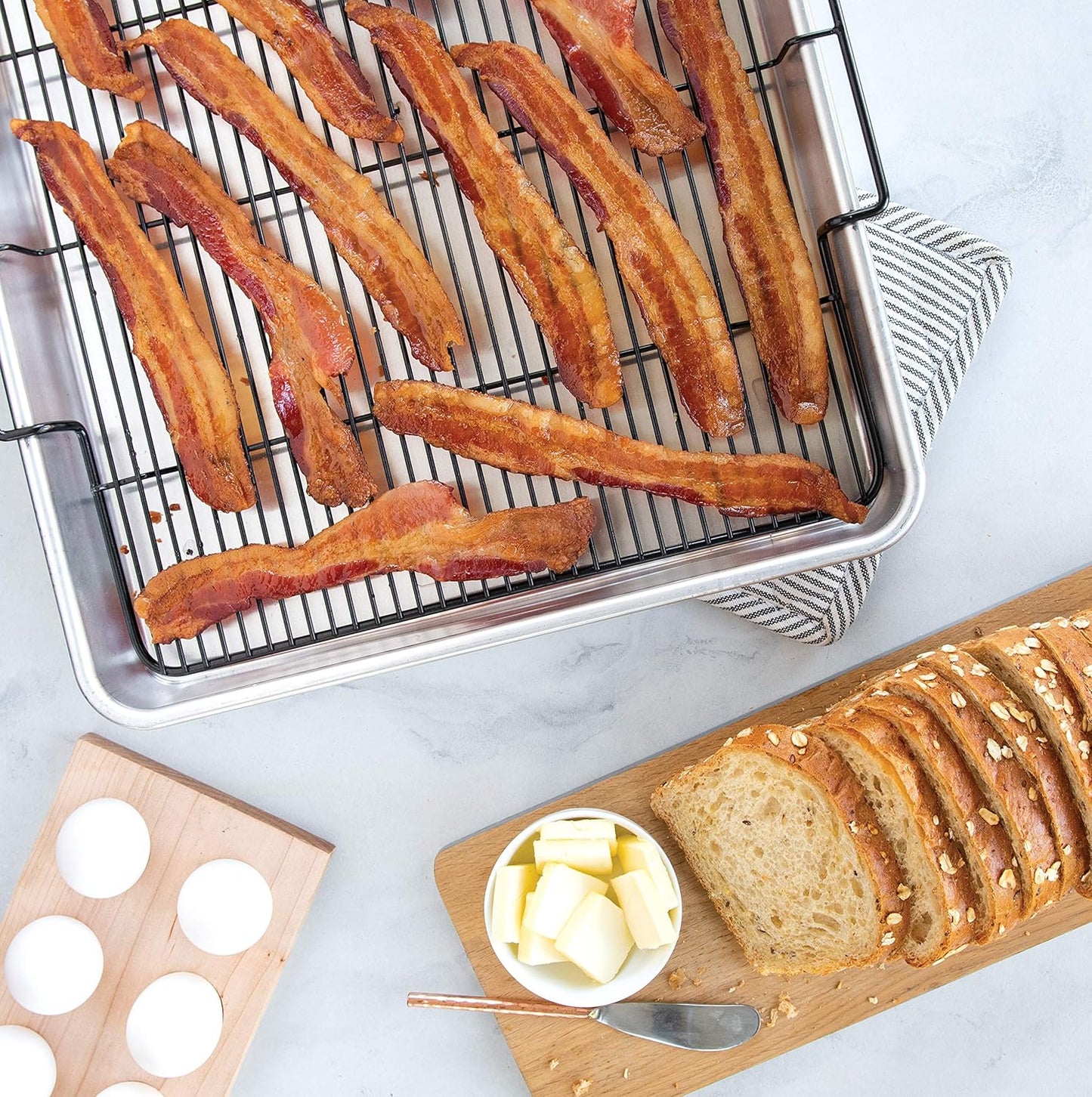 Nordic Ware Extra Large Baking Tray - Crisping Rack for Perfectly Baked Goods | Silver Finish