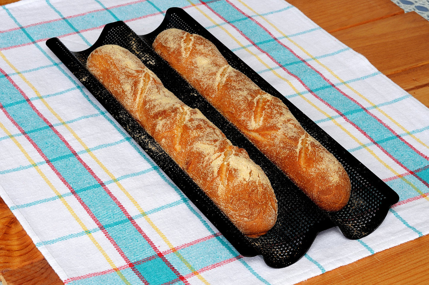 Mrs. Anderson's Baking Non-Stick Double Baguette Pan, Carbon Steel, European Approved, PTFE and PFOA Free