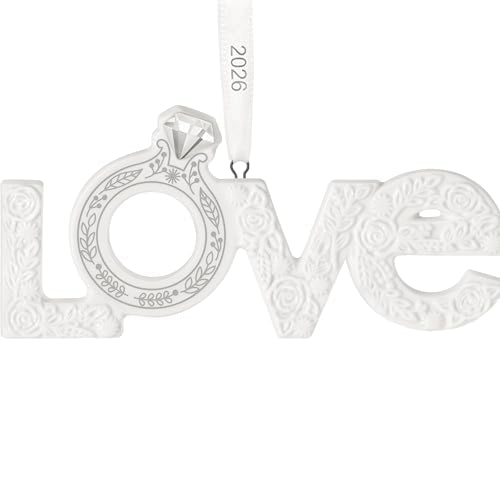 Hallmark Keepsake Christmas Ornament - Our Engagement 2026 - White Porcelain Gift