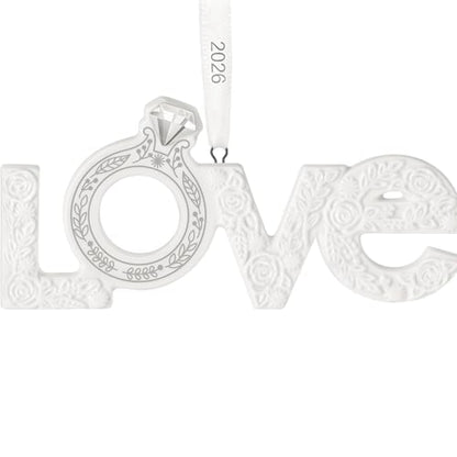 Hallmark Keepsake Christmas Ornament - Our Engagement 2026 - White Porcelain Gift