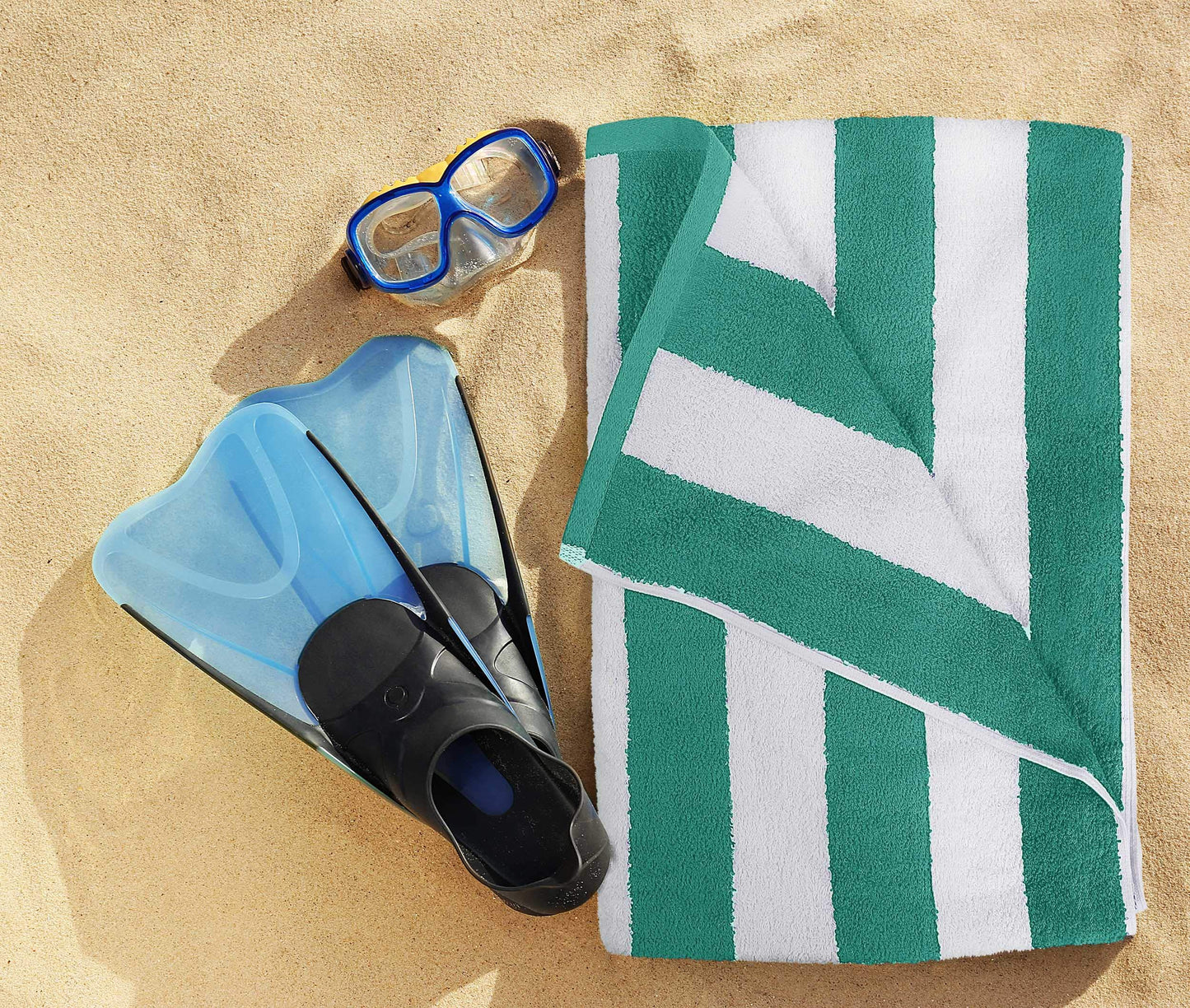 Utopia Towels Pack of 4 Cabana Beach Towels, Oversized 30 x 60 Inches Cotton Beach Towel Set, Smooth Ring Spun Texture for Pool and Swim Days, Modern Striped Design Bath Towels