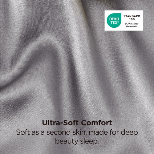 Bedsure King Size Satin Pillowcase Set of 2 - Dark Grey Pillow Covers for Hair and Skin with Envelope Closure, Similar to Silk Pillow Cases, Gifts for Women Men, 20x36 Inches, 2pcs