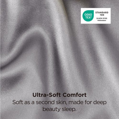 Bedsure King Size Satin Pillowcase Set of 2 - Dark Grey Pillow Covers for Hair and Skin with Envelope Closure, Similar to Silk Pillow Cases, Gifts for Women Men, 20x36 Inches, 2pcs
