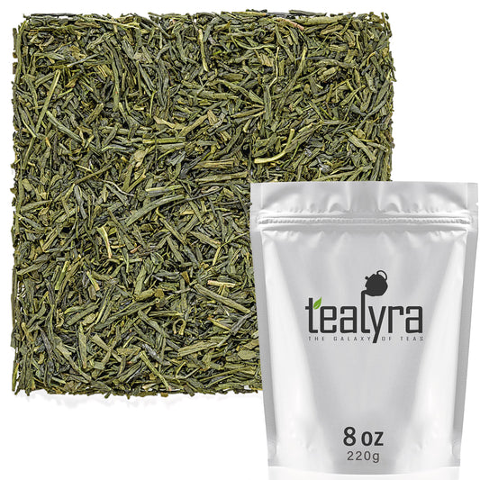 Tealyra - Sencha Fukujyu - Premium Japanese Green Loose Leaf Tea - Antioxidants Rich - Caffeine Medium - 220g (8-ounce)