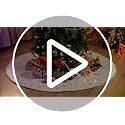 Libima 70 Inch Christmas Tree Skirt Red Faux Fur Sequin Embroidered - Silver Elegant Variation
