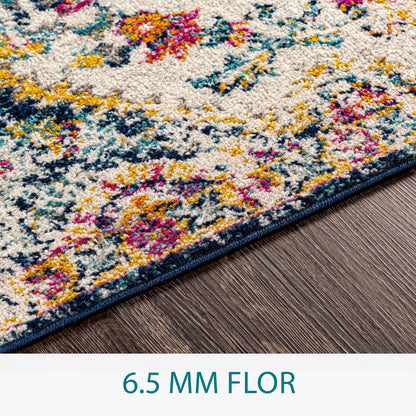 Livabliss Romaine Vintage Medallion Area Rug, 5'3" x 7'6", Orange