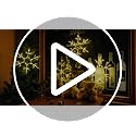 Christmas Snowflake Window Lights Set - Warm White, 8 Pieces with Remote