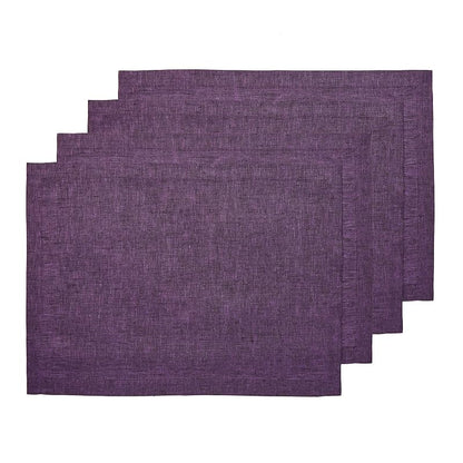 Grape 14x19 in 100% Linen Placemats Set of 4 - Pure European Linen, Handmade