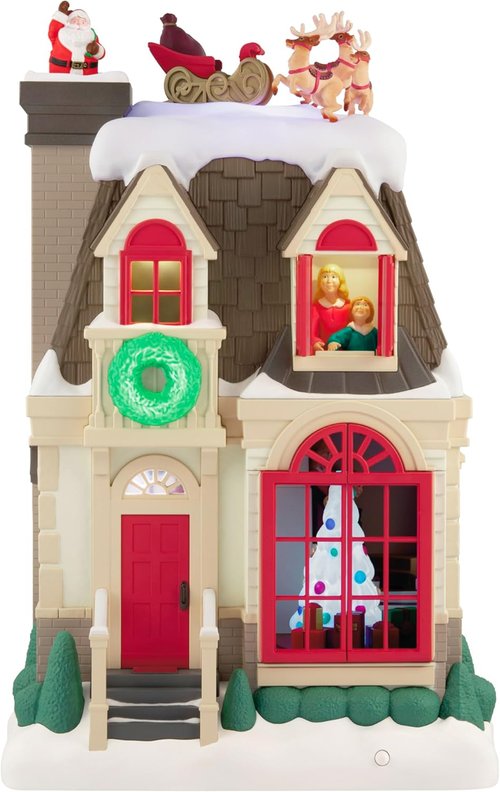 Hallmark Keepsake Musical Christmas Tabletop Decoration - Up On The Housetop with Light & Motion