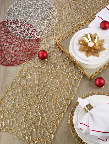 Intricate Wire Nest Placemats Set of 4, 15" - Silver