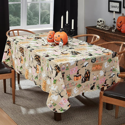 Newbridge Halloween Tablecloth - Witches Brew Design | 52 x 52 Inch Vinyl with Flannel Backing