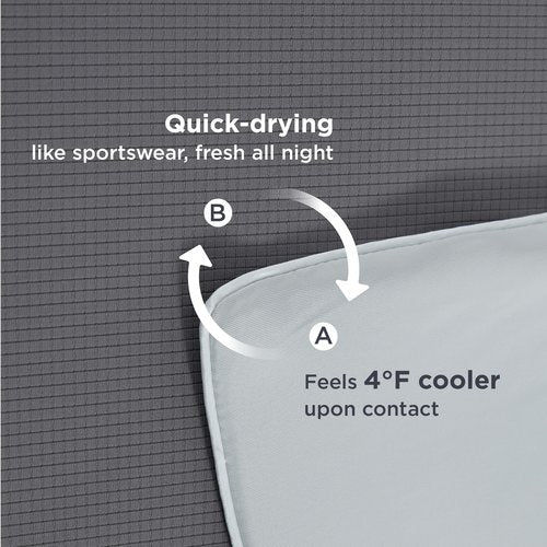 Bedsure Cooling Blankets for Hot Sleepers - Summer Ice Cold Blanket Queen Size for Bed, Lightweight Breathable Double-Sided Cooling Comforter for Night Sweats, Grey, 90x90 Inches