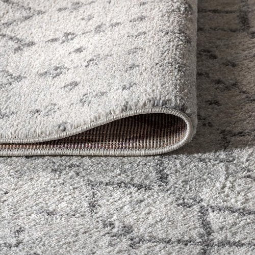 JONATHAN Y Boho Vintage Diamond Area Rug - Cream/Gray 8x10 ft | Easy-Clean, Pet-Friendly, Non-Shedding