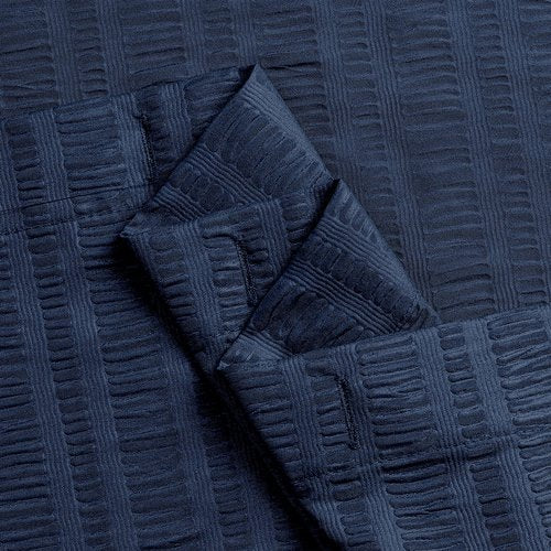 Aiyufeng Moga Navy Blue Fabric Shower Curtains for Bathroom - Blue Hotel Spa Polyester Cloth Bath Curtain with 12 Holes, 72x72, Machine Washable, Navy Blue