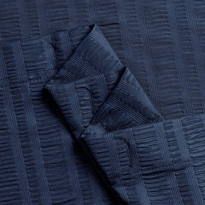 Aiyufeng Moga Navy Blue Fabric Shower Curtains for Bathroom - Blue Hotel Spa Polyester Cloth Bath Curtain with 12 Holes, 72x72, Machine Washable, Navy Blue