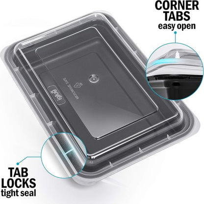Igluu Meal Prep Containers - Reusable 10-Pack | Stackable, Microwave & Dishwasher Safe - 28oz, BPA-Free