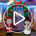 Inflatable Christmas Decor Santa & Snowman with LED Lights 8ft Yard Art Holiday Decorations