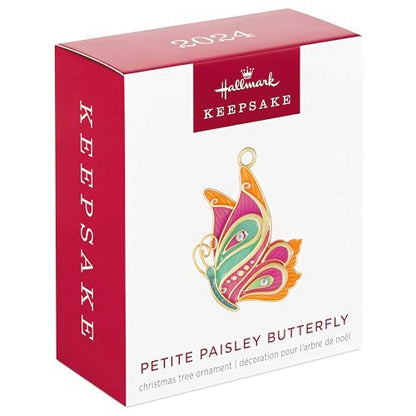 Miniature Christmas Ornament 2024 Petite Paisley Butterfly Metal Gift for Her