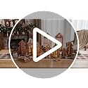 Christmas Gingerbread Village Set with Houses, Trees, Snowman - Holiday Decor