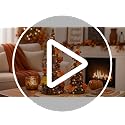 Orange Lighted Thanksgiving Table Tree Decor with Pumpkin and LED Lights