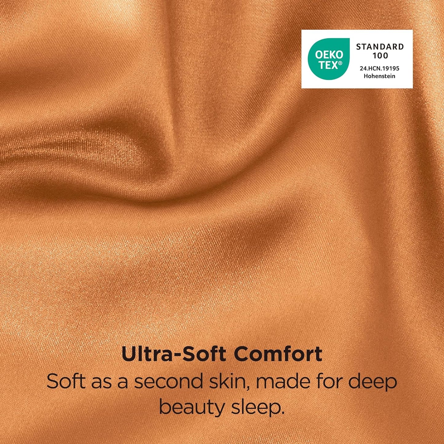 Bedsure King Size Satin Pillowcase Set - Orange Silky Pillow Cases for Hair & Skin, 20x36 Inches, 2-Pack