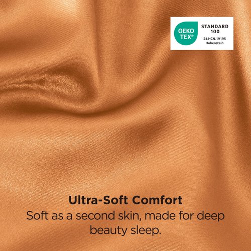 Bedsure Satin Pillowcases, Similar to Silk Pillow Cases Queen Size Set of 2, Pillow Case for Sleeping Women with Envelope Closure, Gifts for Women Men, Orange, 20x30 Inches, 2pcs