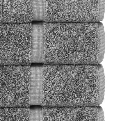 Chakir Turkish Linens | Hotel & Spa Quality 100% Cotton Premium Turkish Towels | Soft & Absorbent (4-Piece Bath Towels, Gray)