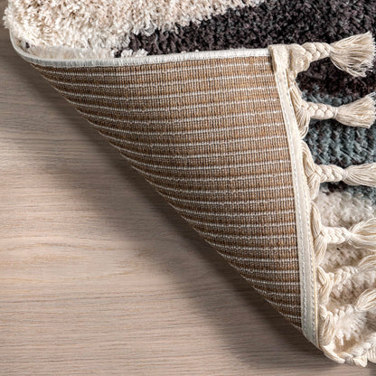 nuLOOM Kali Shaggy Diamond Tassel Clearance Area Rug, 4x6, Blue