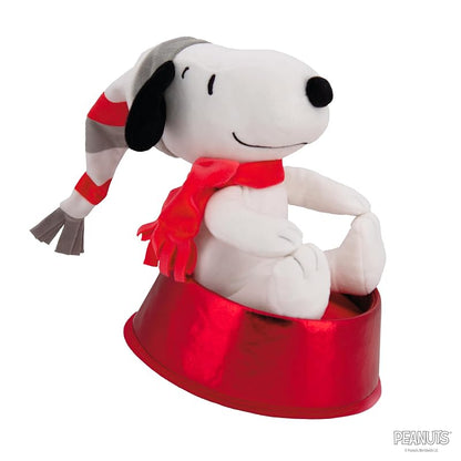 Hallmark Peanuts Tree Topper – 9.75" Plush Snoopy in Dog Dish, Themed Variation
