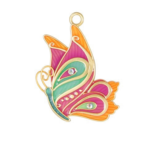 Miniature Christmas Ornament 2024 Petite Paisley Butterfly Metal Gift for Her