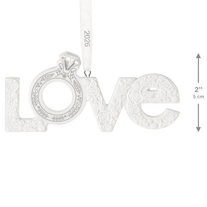 Hallmark Keepsake Christmas Ornament - Our Engagement 2026 - White Porcelain Gift