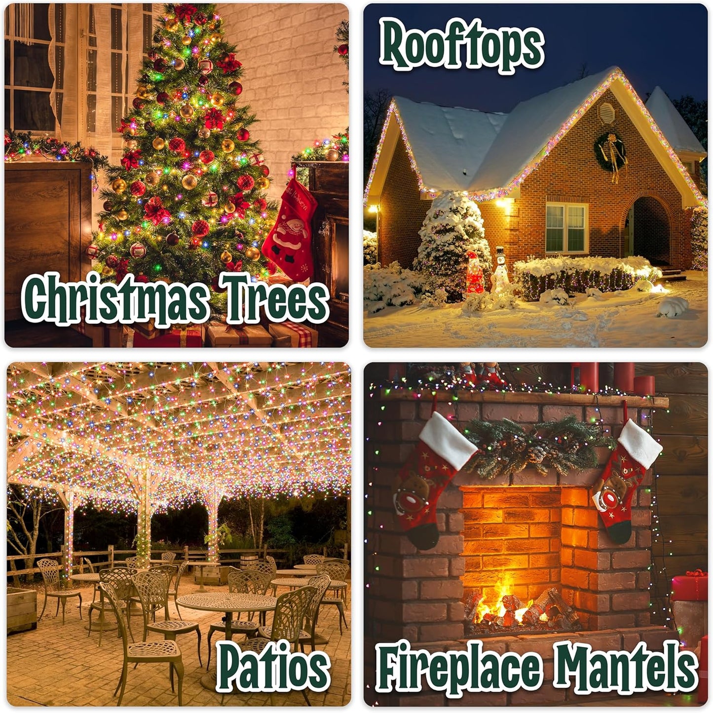 Skiennix Warm Multi-Color Christmas Lights | 6.3 ft String of 35 Mini Bulbs with 6 Lighting Modes