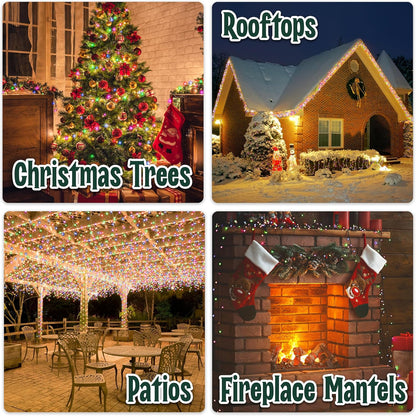 Skiennix Warm Multi-Color Christmas Lights | 6.3 ft String of 35 Mini Bulbs with 6 Lighting Modes