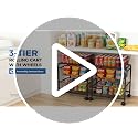 3-Tier Pull-Out Rolling Pantry Organizer with Wheels - Adjustable Storage Cart - Variation 1