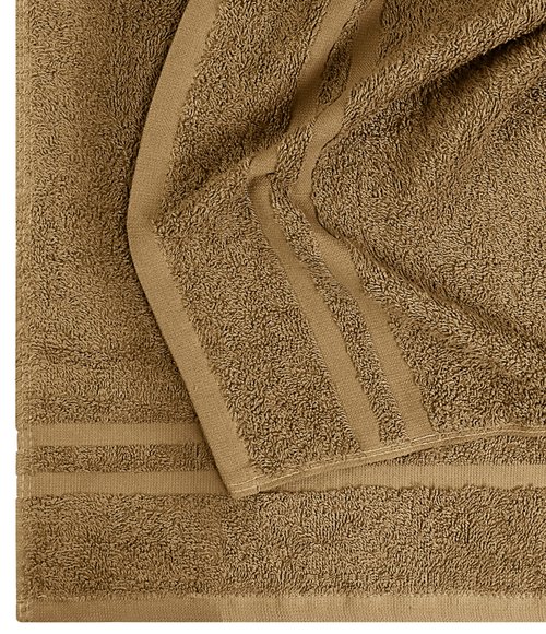 Utopia Towels Cotton Bleach Proof Salon Towel 16 by 27 inches, Bleach Safe 100% Cotton Hand Towel for Gym, 24 Pack, Camel