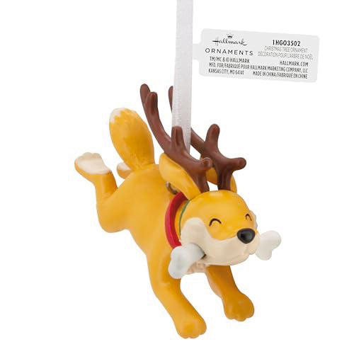 Dog Reindeer Christmas Ornament - Holiday Dog Decor, Playful Canine Design