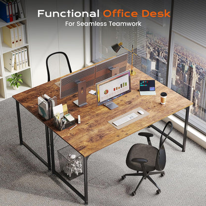 PRAISUN Computer Desk - 47" x 24" Gaming & Office Writing Desk with Rustic Brown Finish
