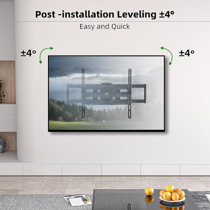 USX MOUNT Full Motion TV Wall Mount - Swivel & Tilt for 37"-84" Flat Screens | Max VESA 600x400mm, 120 lbs Load