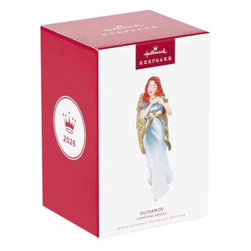 Hallmark Keepsake Christmas Angel Ornament - Guidance 2026, Light Blue & Gold Wings