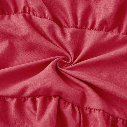 SoarDream Red Christmas Satin Ruffle Table Runner 14x118 Inch - 1 Pack
