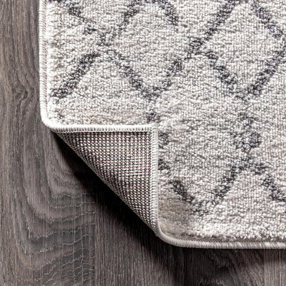 JONATHAN Y Boho Vintage Diamond Area Rug - Cream/Gray 8x10 ft | Easy-Clean, Pet-Friendly, Non-Shedding