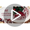 Christmas Tree Skirt 48 Inch Velvet with Faux Fur Snowflakes Holiday Decor