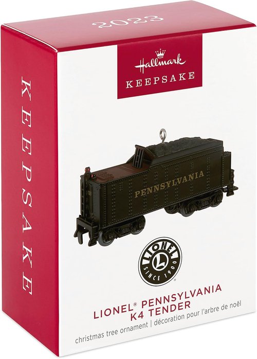 Hallmark Keepsake Christmas Ornament 2023 - Lionel Pennsylvania K4 Tender Metal Train Gift