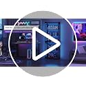67-Inch Black Display Case with Glass Shelves, RGB Lighting & Motion Sensor