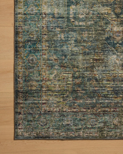 Loloi II Anniston Collection ANS-05 Lagoon/Multi 5'-0" x 7'-6" Machine Washable Area Rug