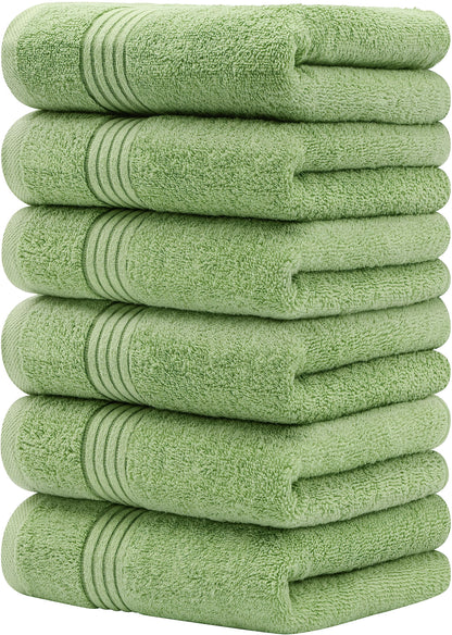 Utopia Towels 6 Piece Premium Hand Towels Set, 16 by 28 inches, 100% Ring Spun Cotton, Lightweight and Highly Absorbent Towels for Bathroom, Travel, Camp, Hotel, and Spa, Sage Green